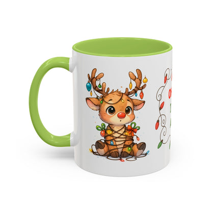 Oh Deer I Did It Again – Cute Christmas Reindeer Mug, Holiday Lights Coffee Cup (11oz/15oz)