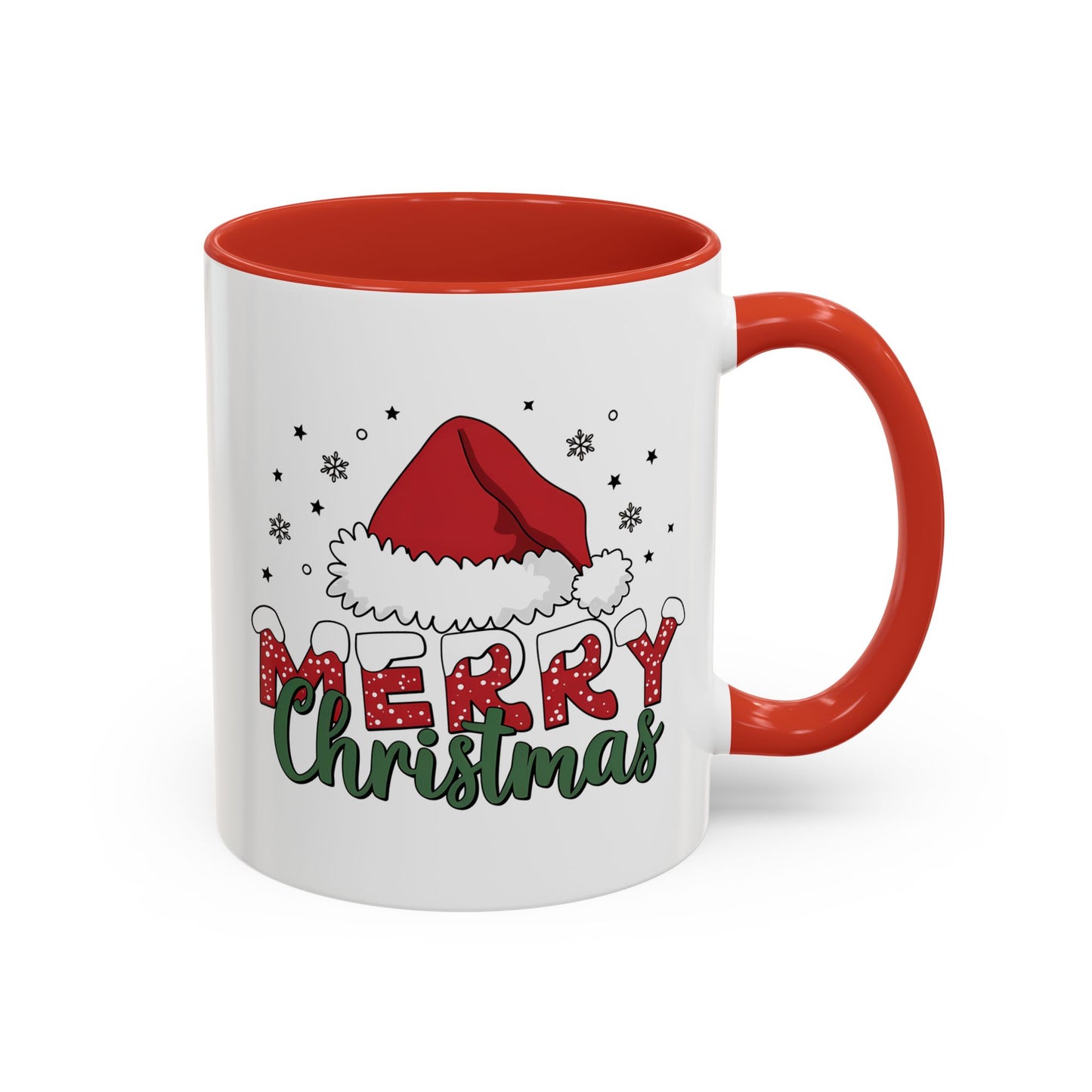 Merry Christmas Accent Coffee Mug — Holiday Santa Hat 11/15oz