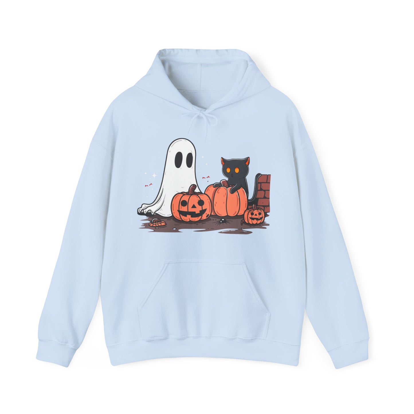 Ghost and Black Cat Halloween Unisex Hoodie