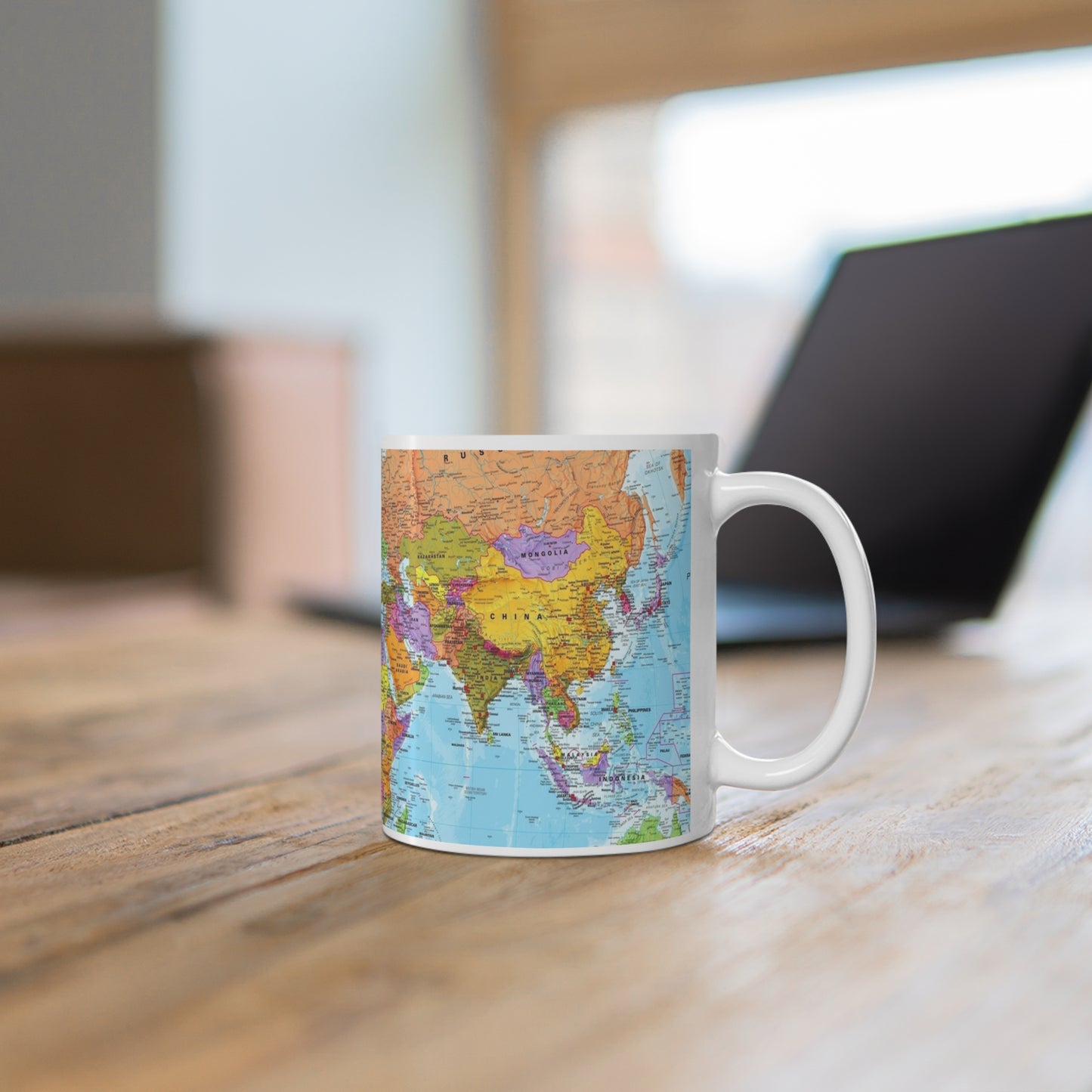 World Map Mug Colorful Geography Coffee Mug