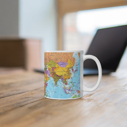 World Map Mug Colorful Geography Coffee Mug
