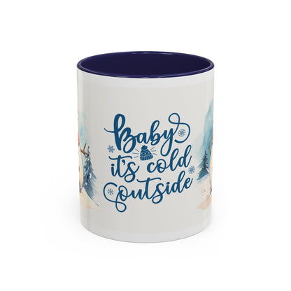 Baby It's Cold Outside Snowman Christmas Coffee Mug — Winter Holiday Hot Cocoa Cup (11/15oz)