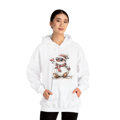 Snowman Holiday Hoodie — Cute Winter Snowman Wearing Scarf & Hat Sweatshirt