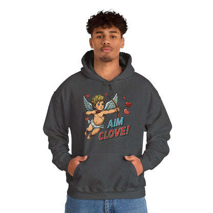 Cupid Graphic Hoodie - 'Aim Clove!' Vintage Valentine Cherub Sweatshirt