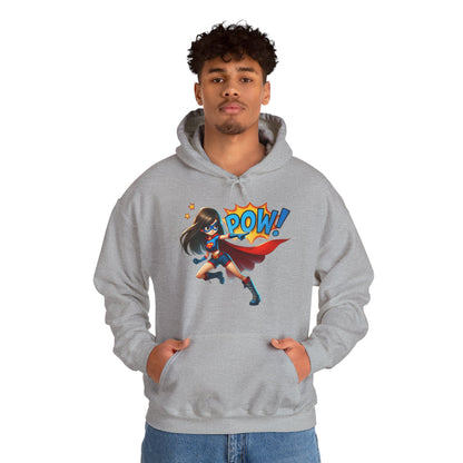 Superhero Girl Hoodie — POW! Graphic Pullover for Fans