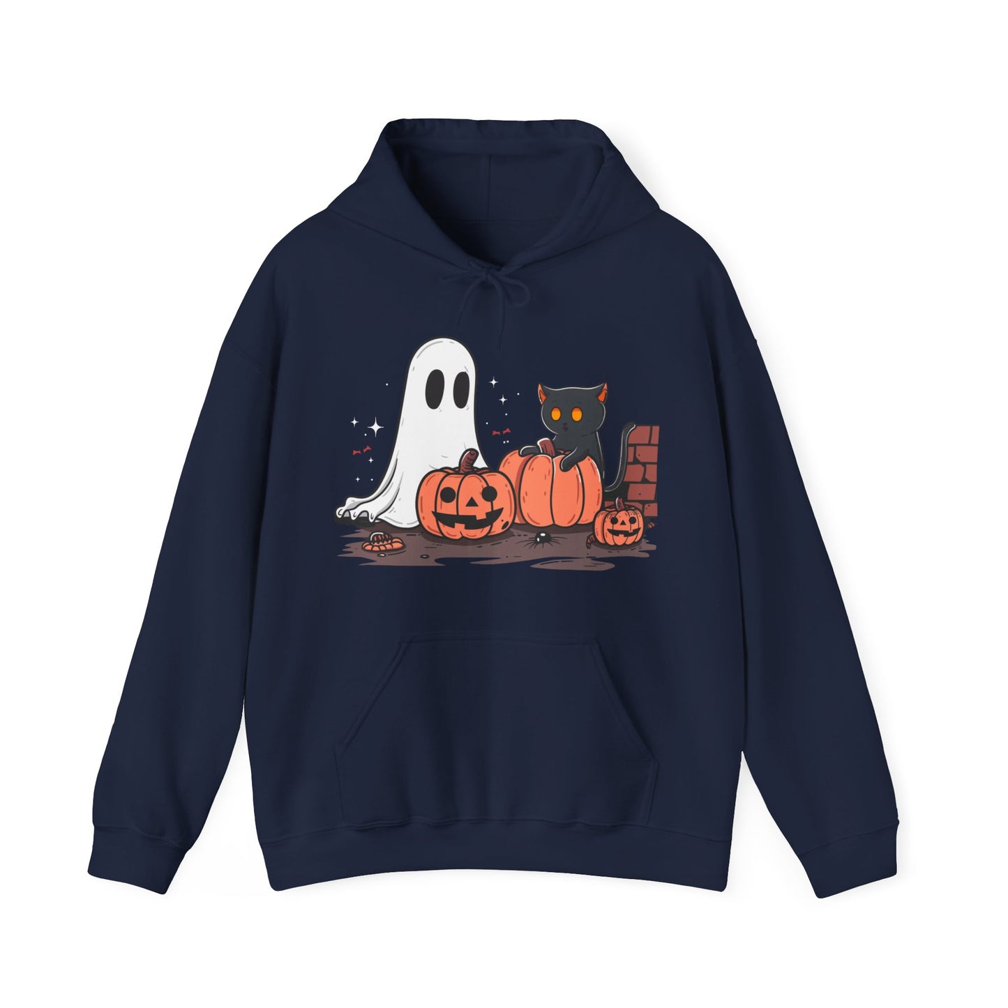 Ghost and Black Cat Halloween Unisex Hoodie