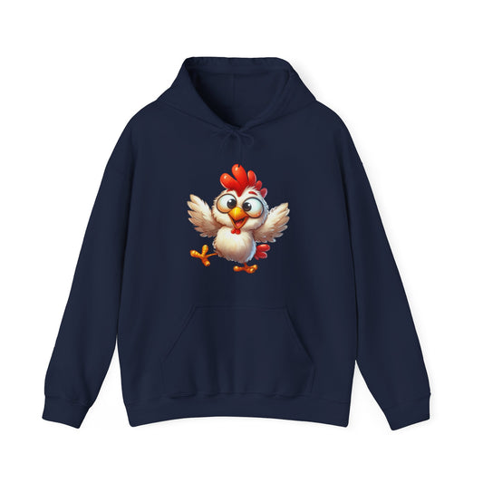 Cute Cartoon Chicken Hoodie — Playful Rooster Graphic Pullover