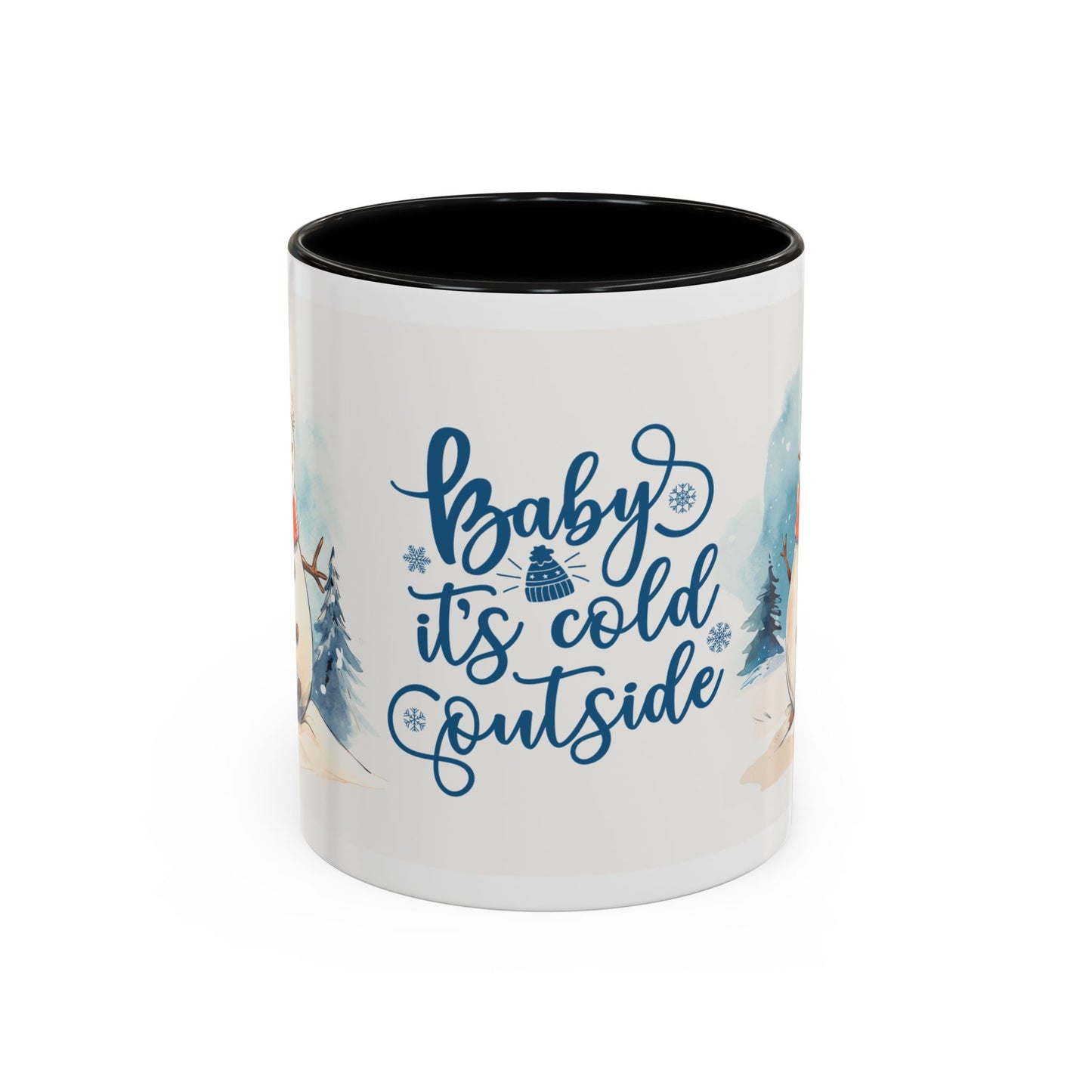 Baby It's Cold Outside Snowman Christmas Coffee Mug — Winter Holiday Hot Cocoa Cup (11/15oz)