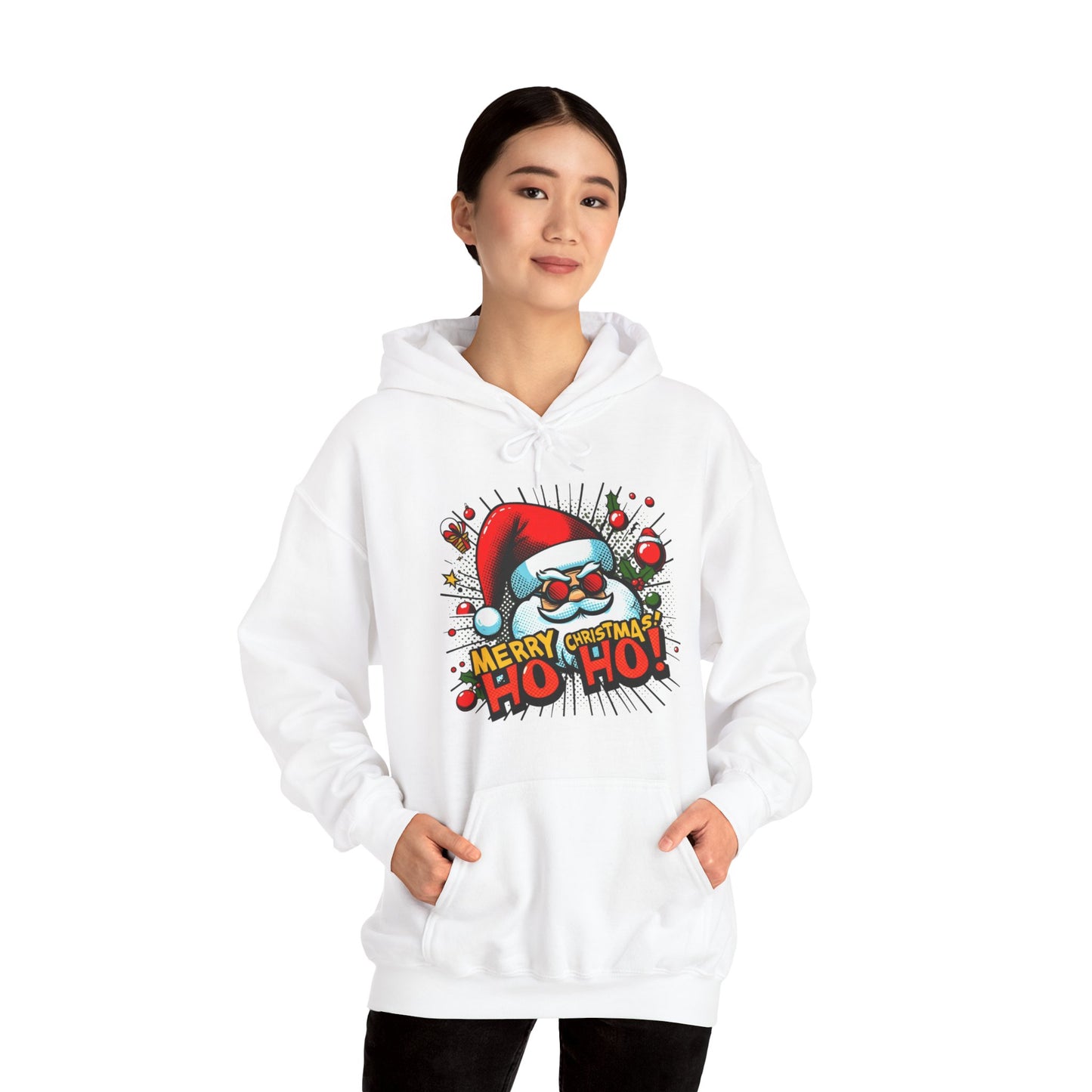 Santa 'Merry Christmas Ho Ho!' Hoodie — Festive Holiday Sweatshirt