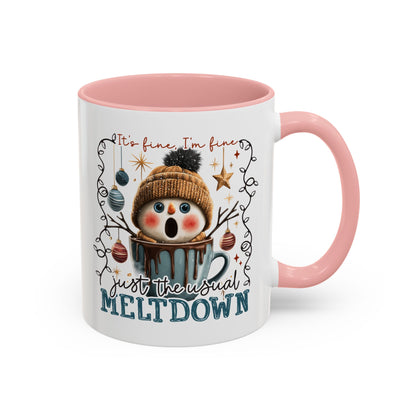 Coffee Mug — It's Fine, I'm Fine Snowman Holiday Meltdown
