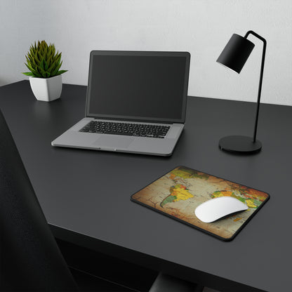 Vintage World Map Mouse Pad — Non-Slip Gaming & Office Desk Pad