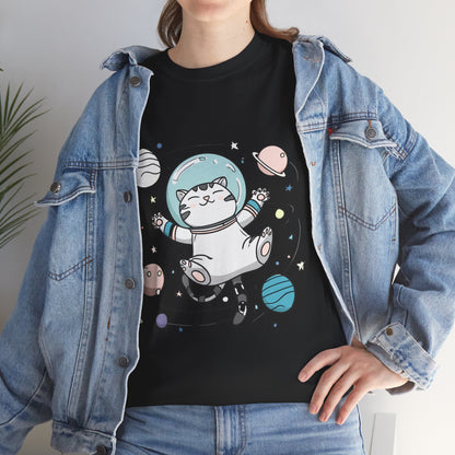 Astronaut Cat T-Shirt – Cute Space Cat Graphic Tee