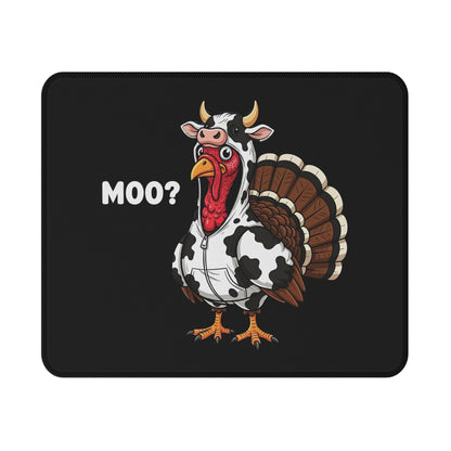 Funny 'Moo?' Turkey Mouse Pad - Non-Slip Gaming Desk Pad
