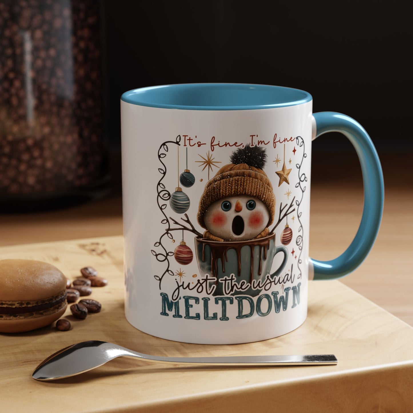 Coffee Mug — It's Fine, I'm Fine Snowman Holiday Meltdown