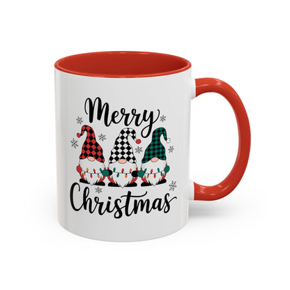 Merry Christmas Gnome Accent Coffee Mug – Holiday 11/15oz Ceramic