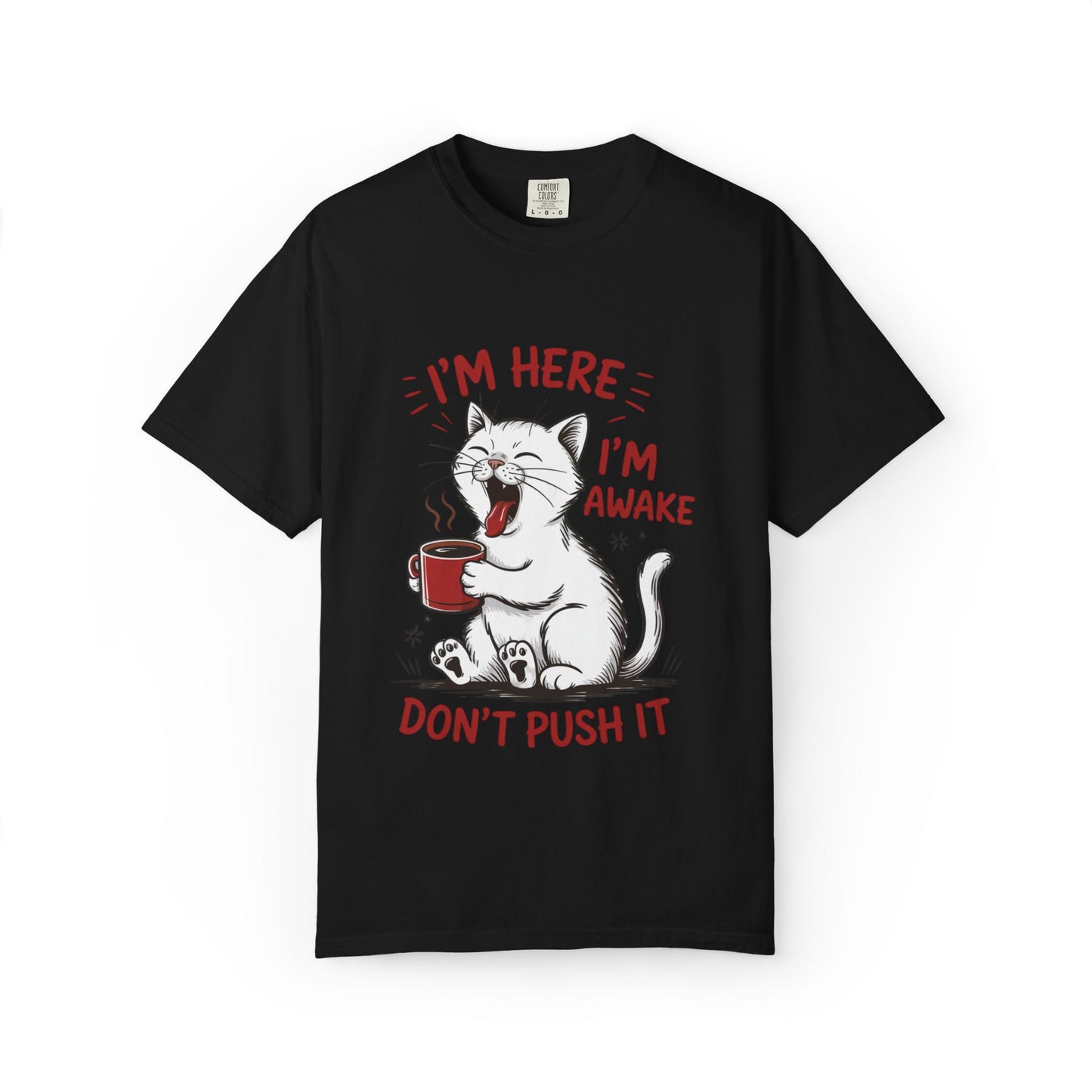 Funny Cat Coffee Unisex T-Shirt – Lazy Morning Cat Tee