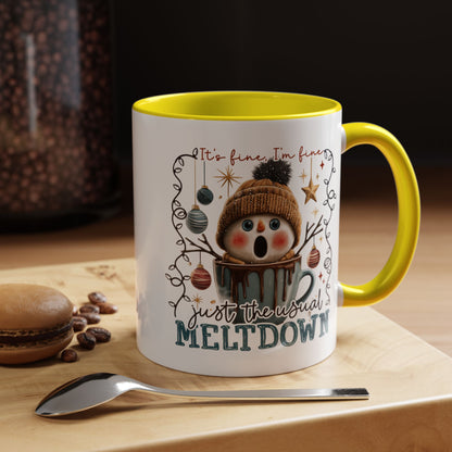 Coffee Mug — It's Fine, I'm Fine Snowman Holiday Meltdown
