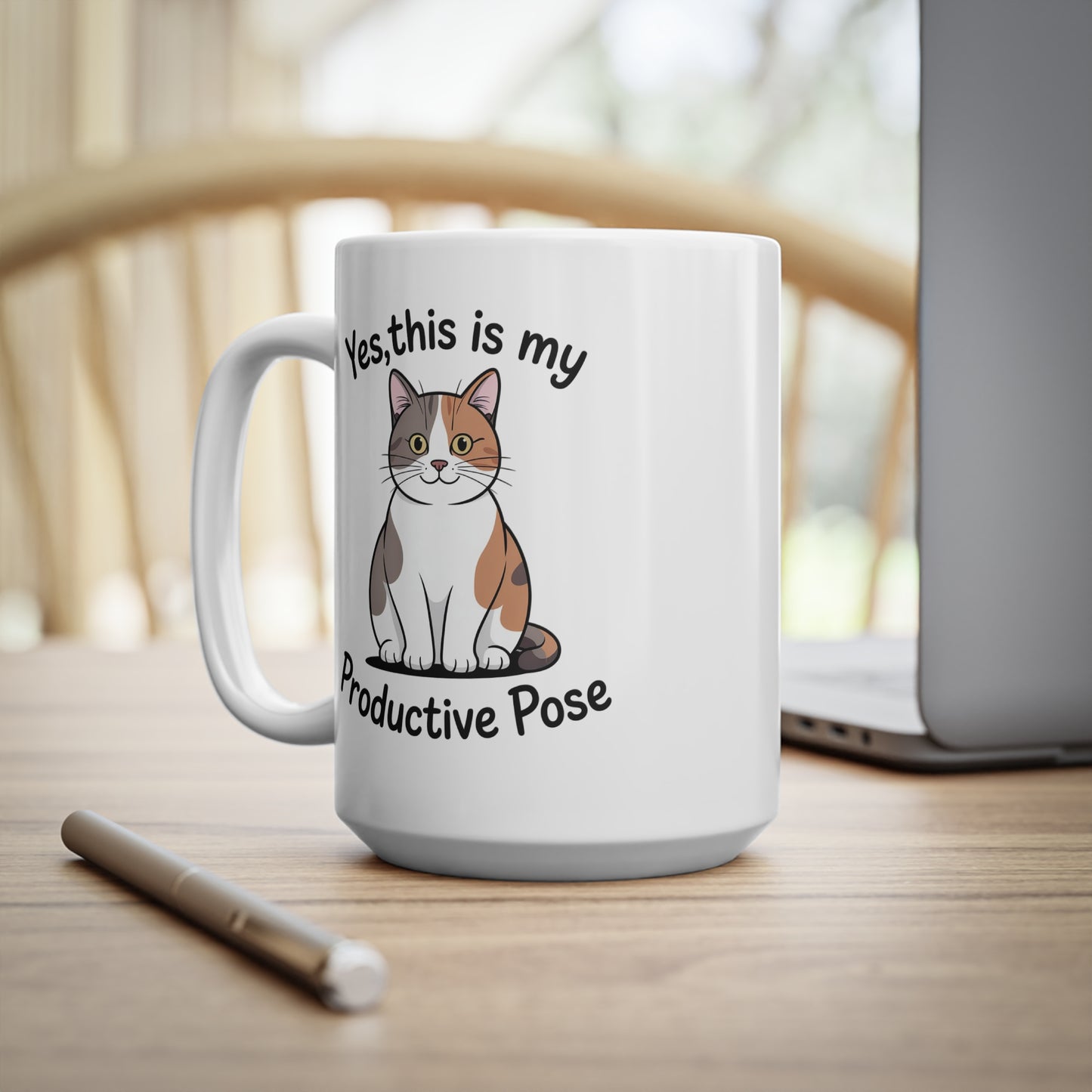 Yes, This Is My Productive Pose Funny Cat Mug
