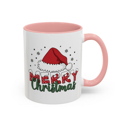 Merry Christmas Accent Coffee Mug — Holiday Santa Hat 11/15oz