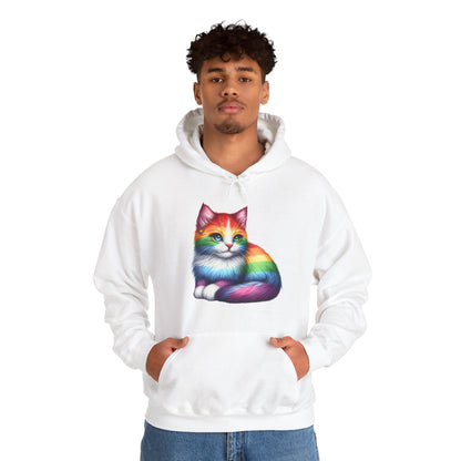 Rainbow Cat Hoodie — Colorful Pride Kitten Pullover
