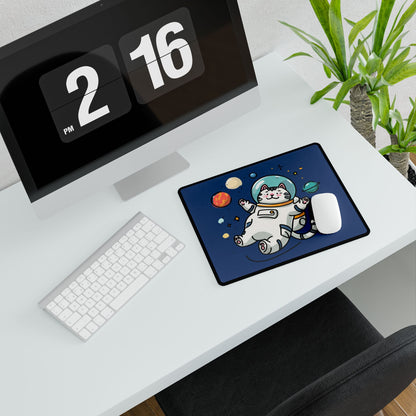 Space Cat Desk Mat — Cute Astronaut Cat Gaming Mouse Pad