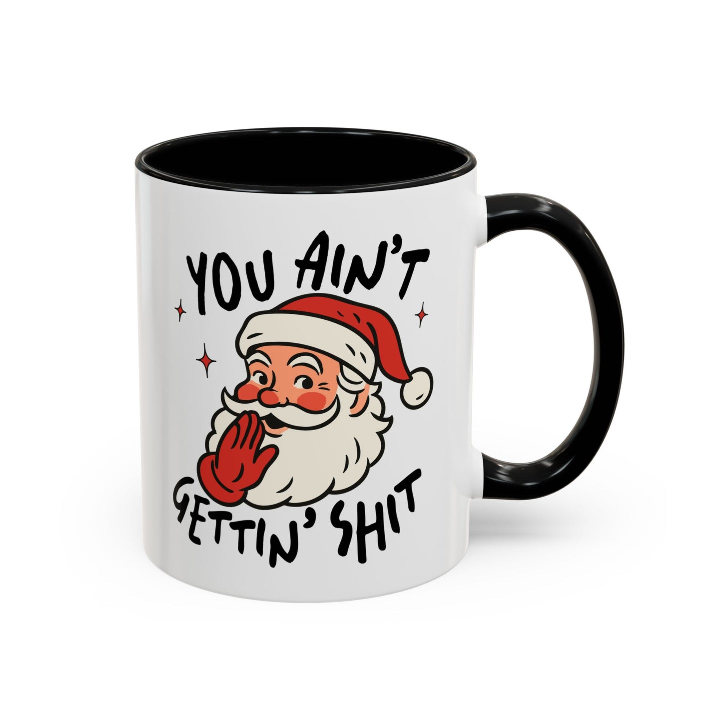 Funny Santa New Year Mug – Naughty Santa Holiday Coffee Cup – Sarcastic New Year Gift for Adults