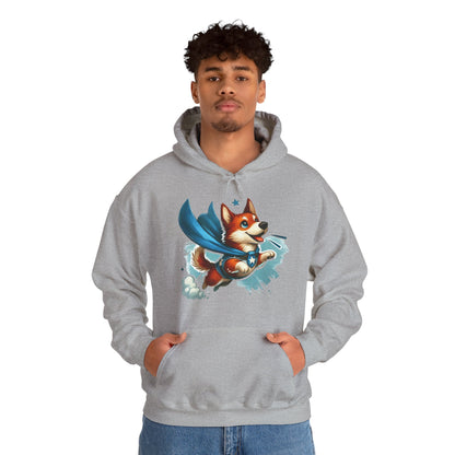 Superhero Corgi Hoodie — Cute Flying Dog Graphic Sweatshirt