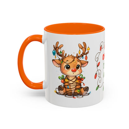Oh Deer I Did It Again – Cute Christmas Reindeer Mug, Holiday Lights Coffee Cup (11oz/15oz)