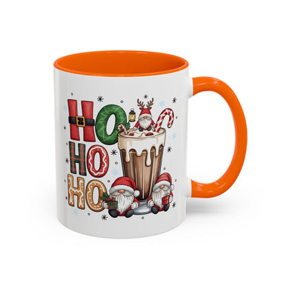 Ho Ho Ho Christmas Coffee Mug — Festive Santa Gnomes Hot Cocoa Accent Mug (11/15oz)