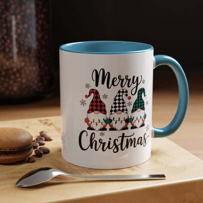 Merry Christmas Gnome Accent Coffee Mug – Holiday 11/15oz Ceramic
