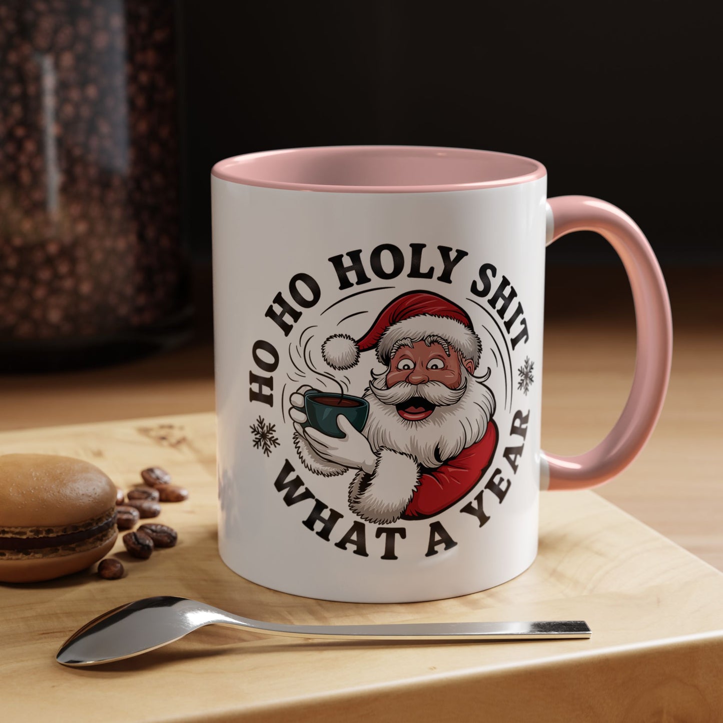 Funny Santa Christmas Mug – Ho Ho Holy Shit What a Year Holiday Coffee Cup