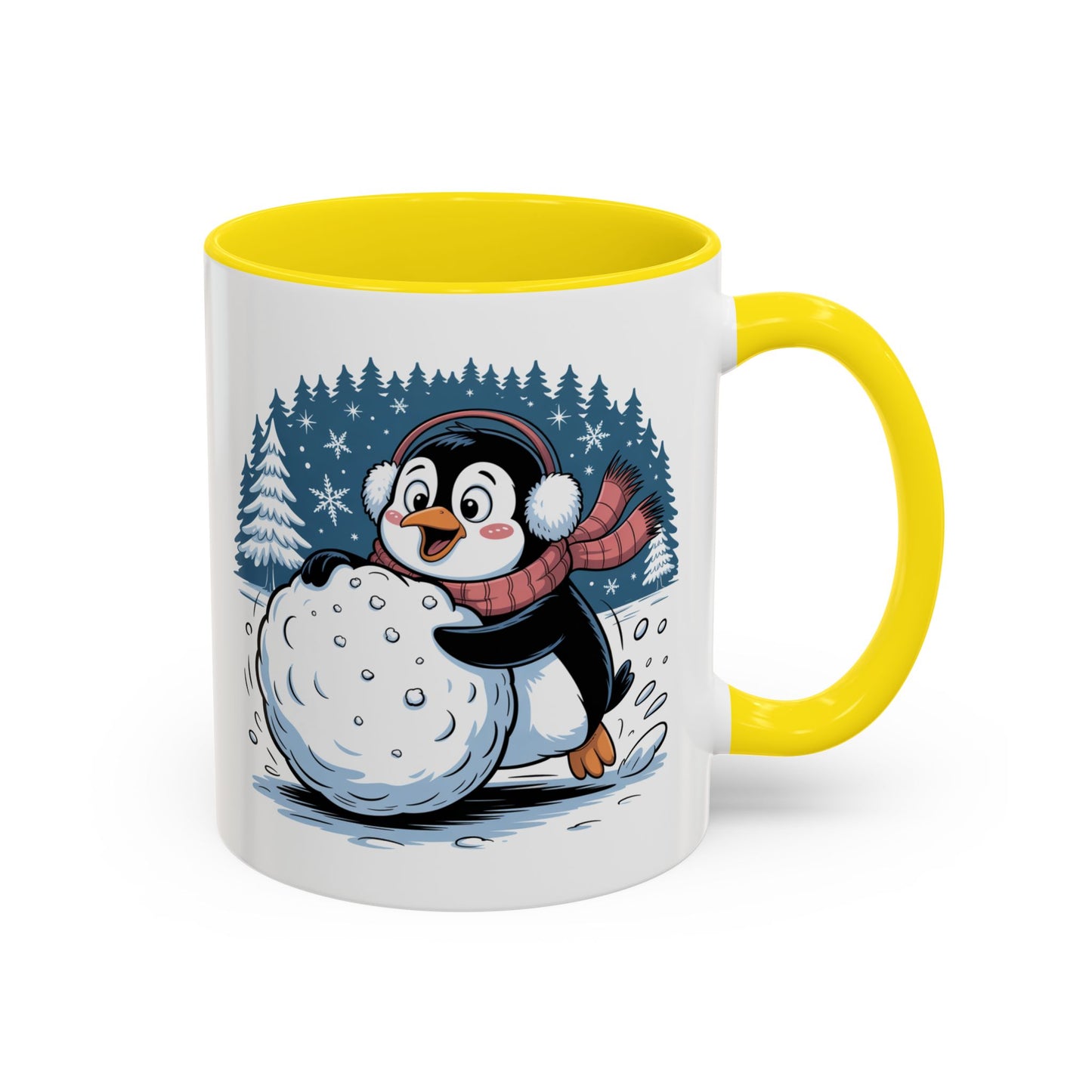 Cute Penguin Winter Mug Christmas Snowball Holiday Coffee Cup