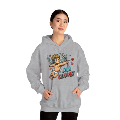 Cupid Graphic Hoodie - 'Aim Clove!' Vintage Valentine Cherub Sweatshirt