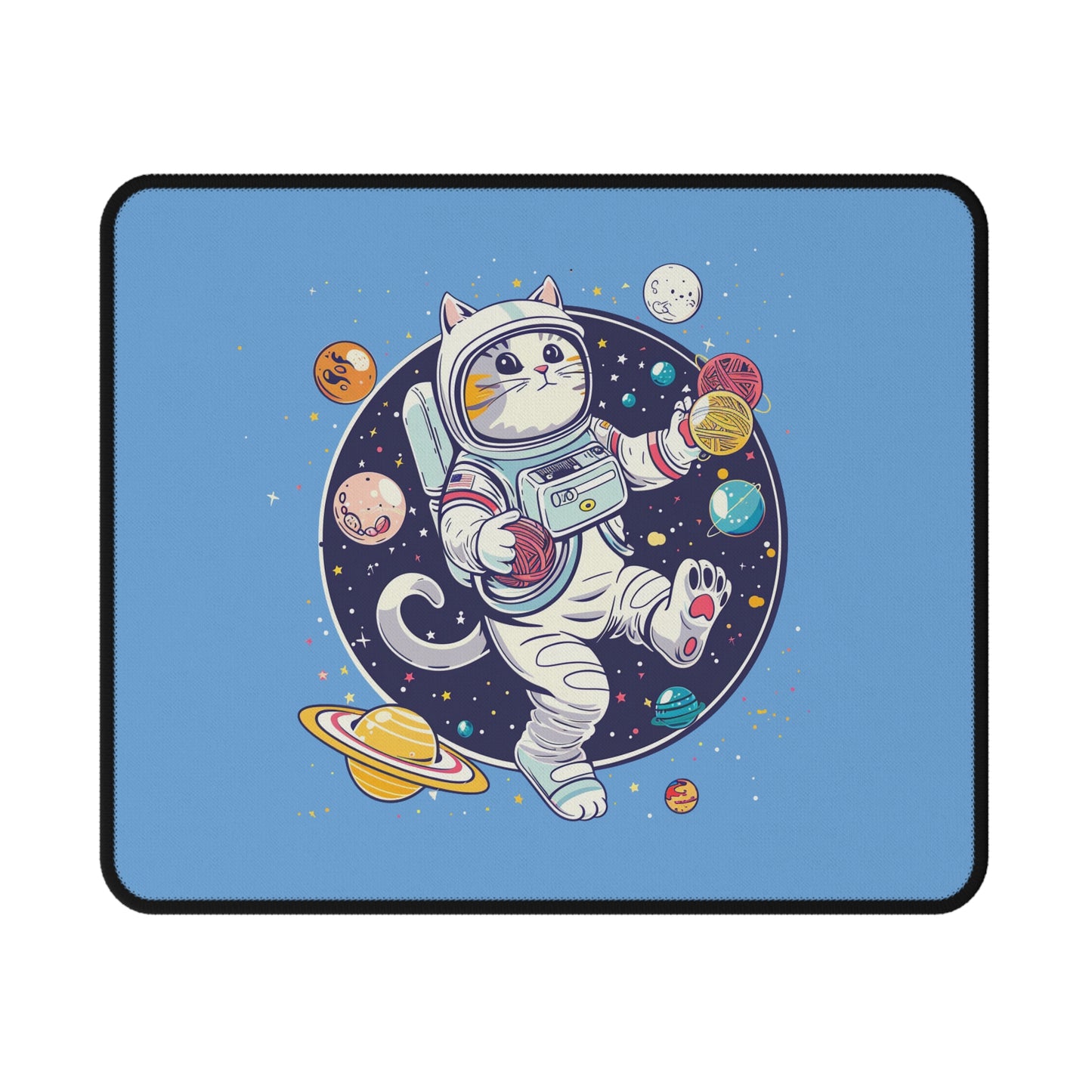 Astronaut Cat Gaming Mouse Pad — Cute Space Cat Non-Slip Desk Pad