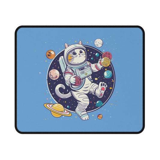 Astronaut Cat Gaming Mouse Pad — Cute Space Cat Non-Slip Desk Pad