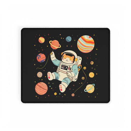Astronaut Space Desk Mat — Cute Floating Astronaut & Planets Gaming Mouse Pad