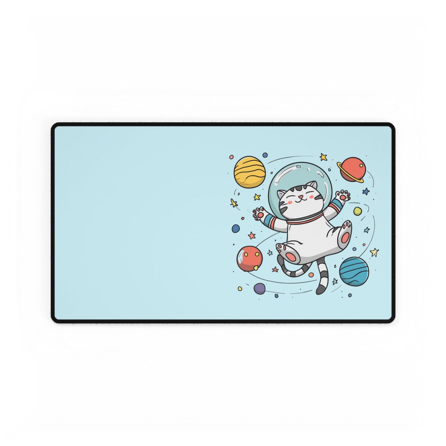 Space Cat Desk Mat — Cute Astronaut Cat Gaming & Office Mouse Pad