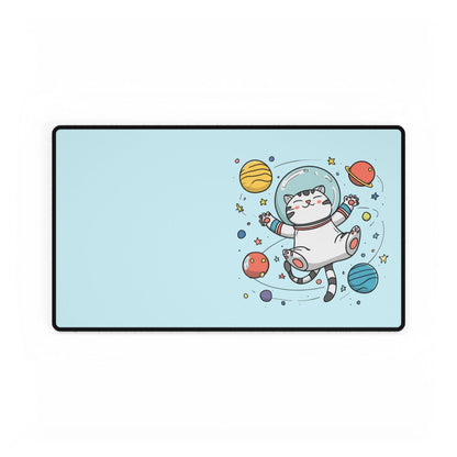 Space Cat Desk Mat — Cute Astronaut Cat Gaming & Office Mouse Pad