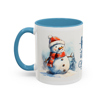 Baby It's Cold Outside Snowman Christmas Coffee Mug — Winter Holiday Hot Cocoa Cup (11/15oz)