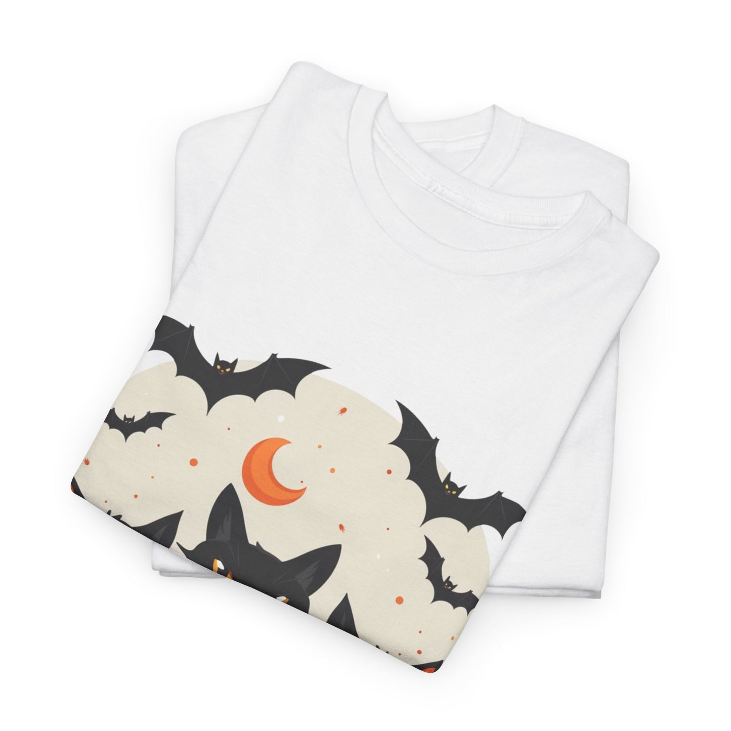 Halloween Black Cat T-Shirt – Cute Spooky Cats with Pumpkins & Bats Print