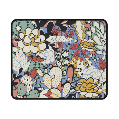 Floral Cactus Gaming Mouse Pad — Non-Slip Colorful Desert Pattern
