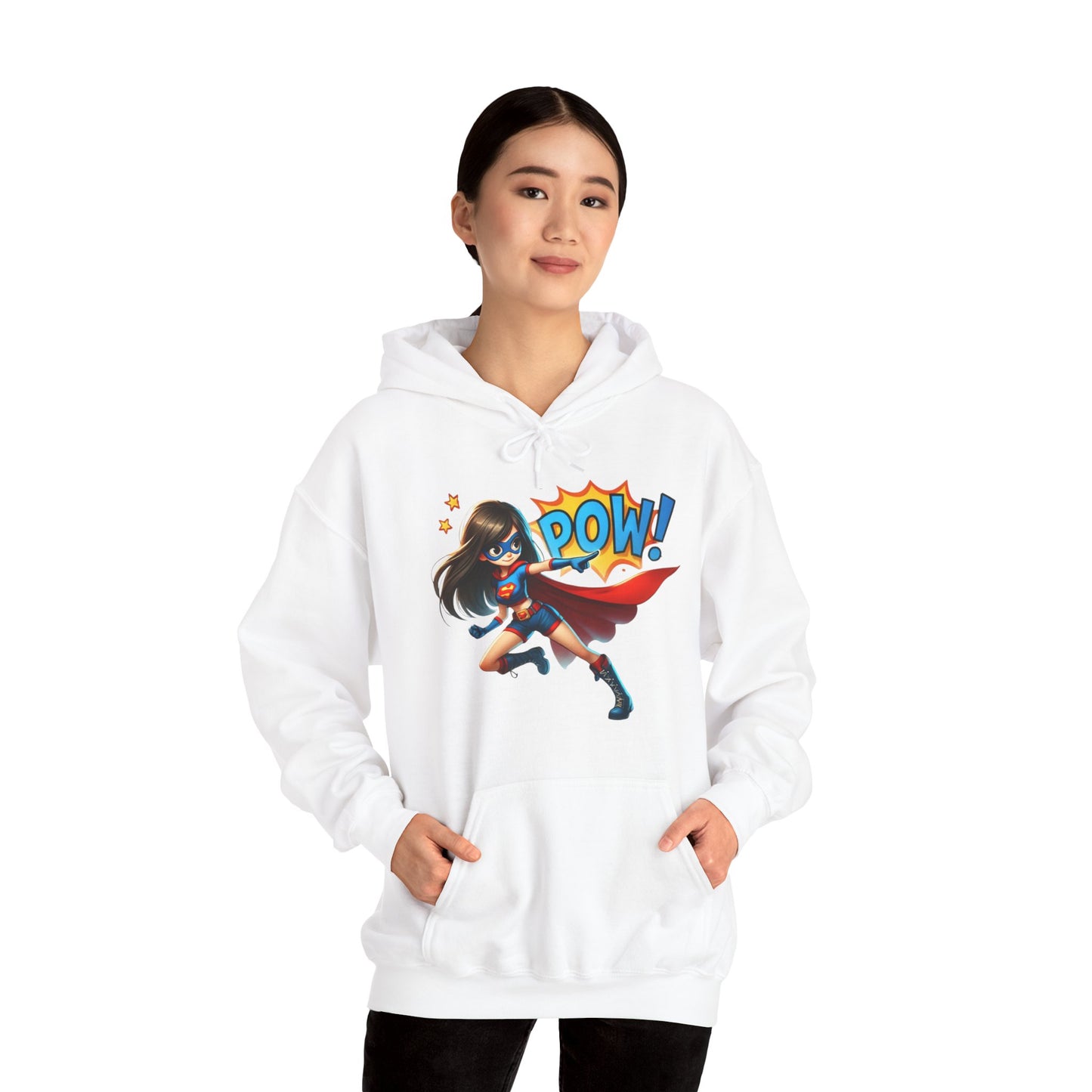 Superhero Girl Hoodie — POW! Graphic Pullover for Fans