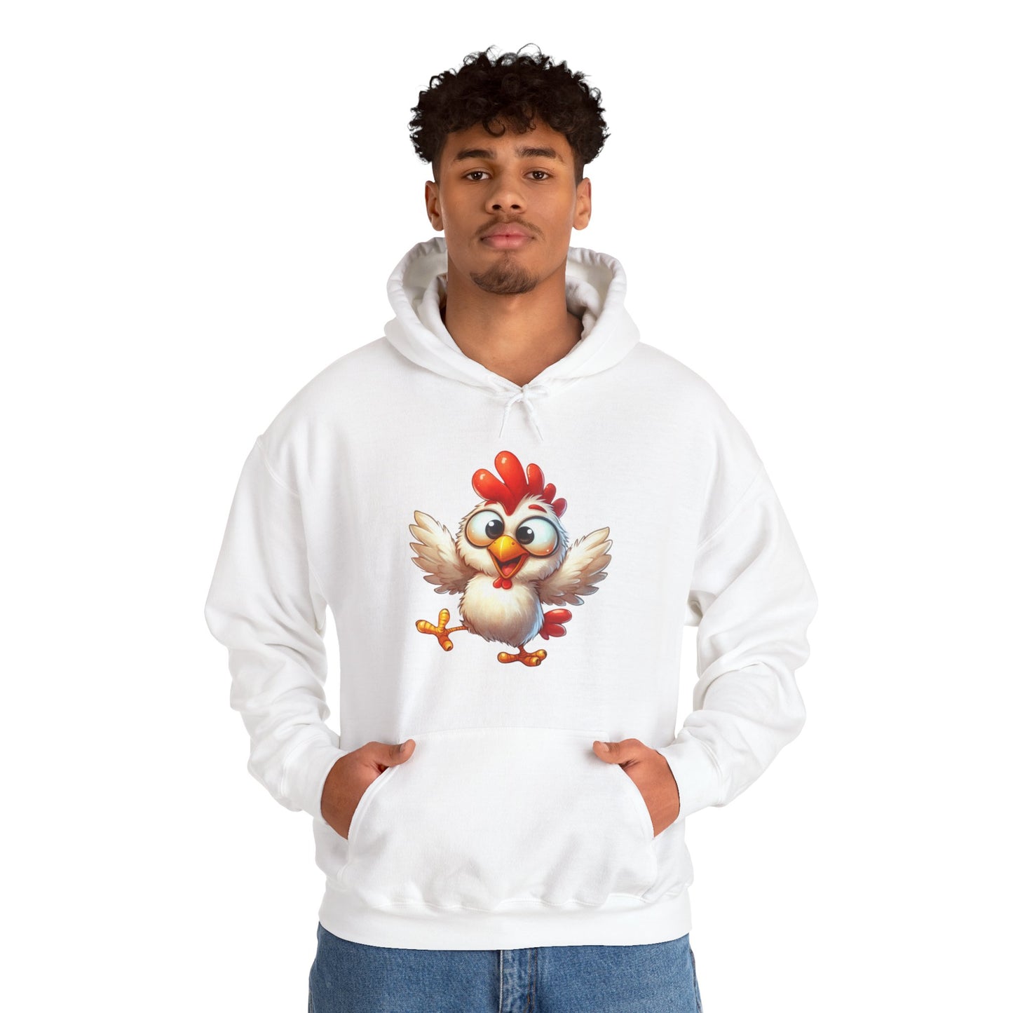Cute Cartoon Chicken Hoodie — Playful Rooster Graphic Pullover