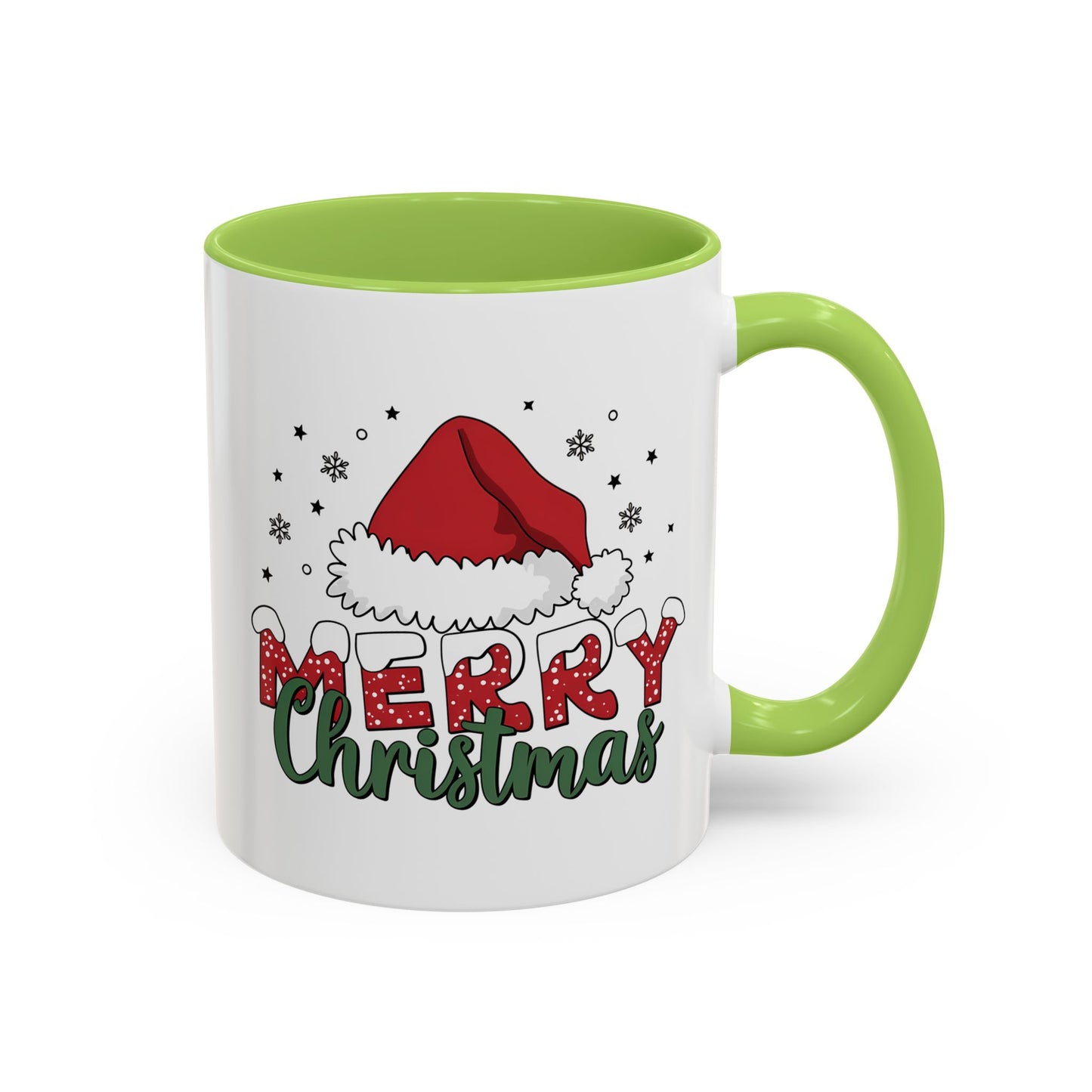 Merry Christmas Accent Coffee Mug — Holiday Santa Hat 11/15oz