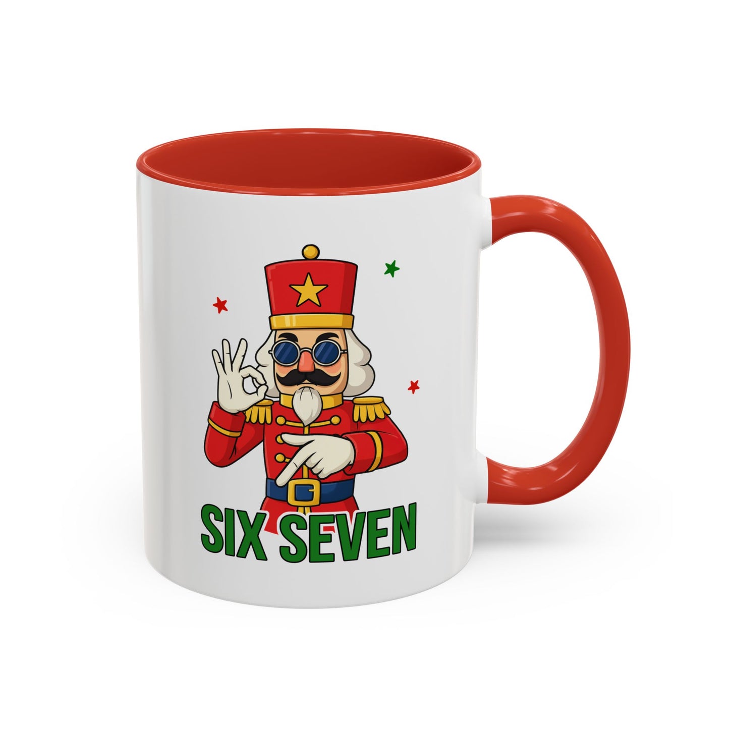 Six Seven Nutcracker Coffee Mug — Holiday Military Band Graphic Accent Mug (11/15oz)