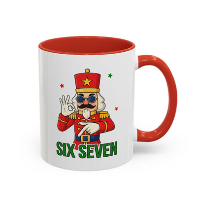 Six Seven Nutcracker Coffee Mug — Holiday Military Band Graphic Accent Mug (11/15oz)