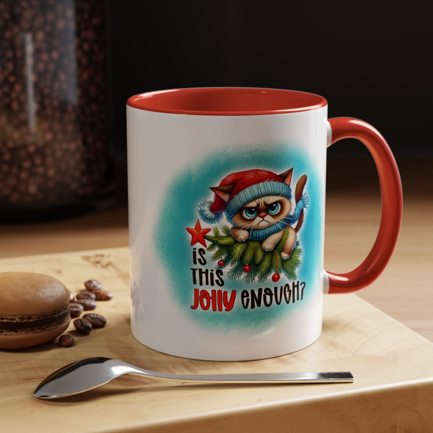 Is This Jolly Enough? Grumpy Cat Holiday Accent Mug
