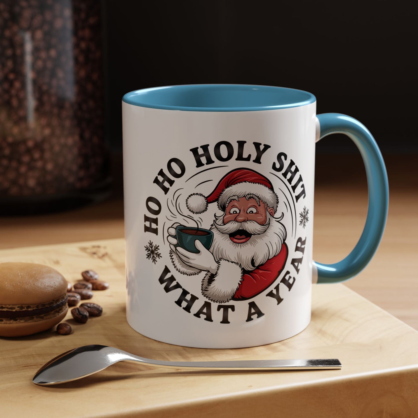 Funny Santa Christmas Mug – Ho Ho Holy Shit What a Year Holiday Coffee Cup