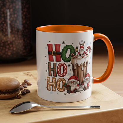 Ho Ho Ho Christmas Coffee Mug — Festive Santa Gnomes Hot Cocoa Accent Mug (11/15oz)