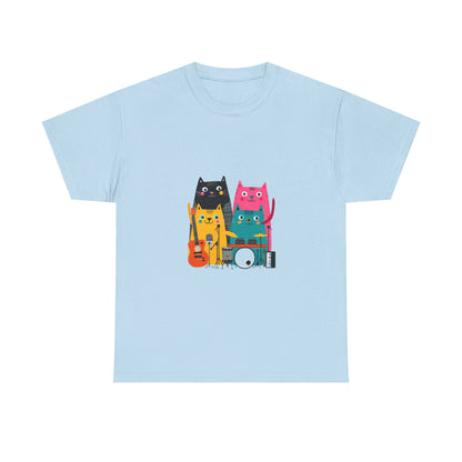 Band Cats T-Shirt – Colorful Cat Music Graphic Tee